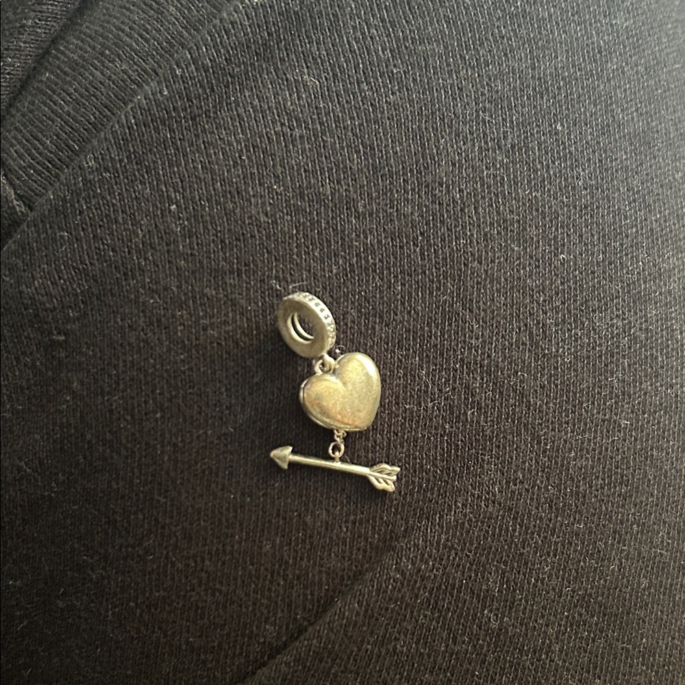Silver Heart and Arrow pandora Charm Pendant
